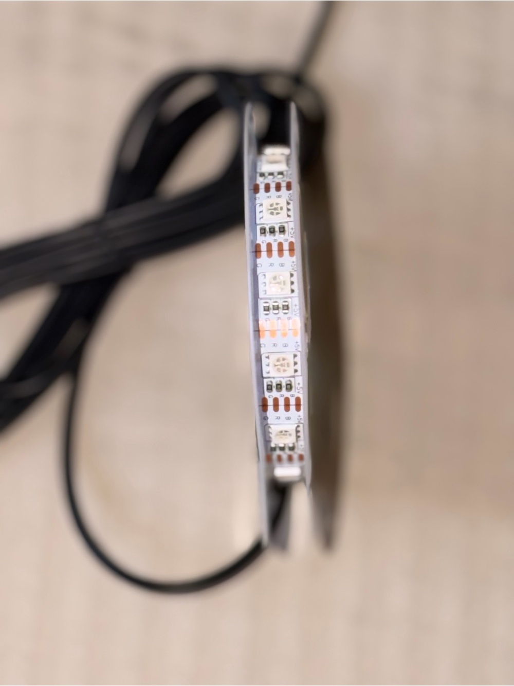 LED Strip Light Reel - White with Black Cable
